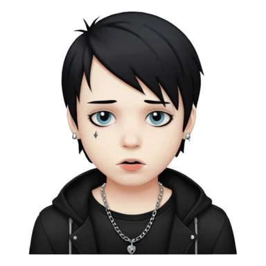 emo boy with lip piercing in sticker