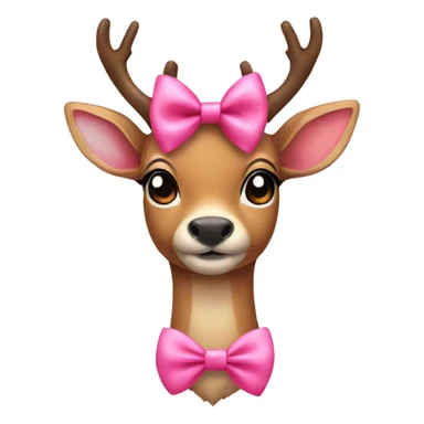 deer with pink bow cute sticker