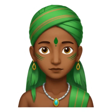 Indian person with green streaks around them sticker