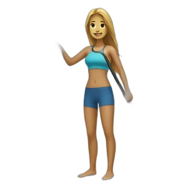 girl stand up paddleboarding sticker