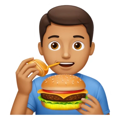 man eating fast food  sticker