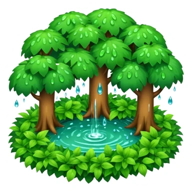 a forest were raining heavily i need a top view  sticker