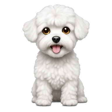 White maltipoo older sticker