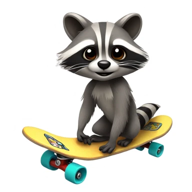 Raccoon on a skateboard sticker