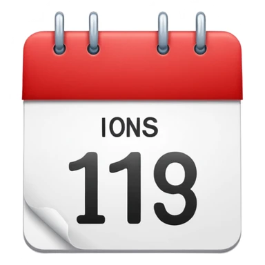 calendar with number 1 red top sticker