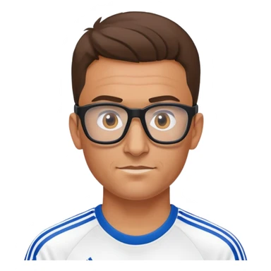 Profesor Educación Física sin gorro con lentes deportivos pescador Adidas joven moreno sticker