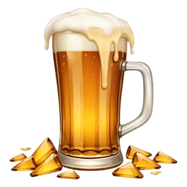 Broken beer glass spilled beer  sticker