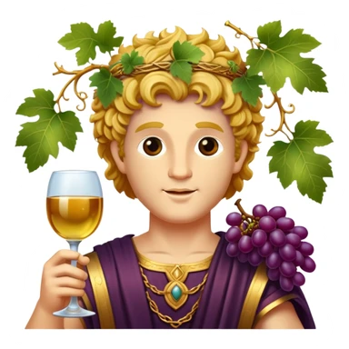 Bacchus Roman god of wine with grape vines and goblet sticker