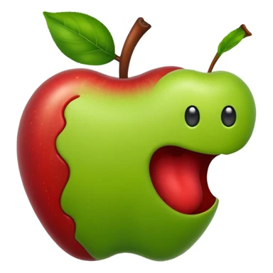 worm, apple sticker