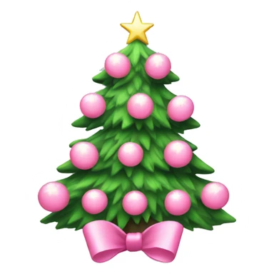 Twinkling Christmas tree with pink bows sticker