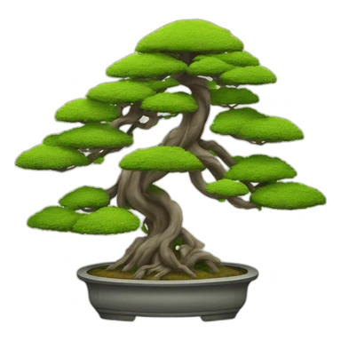 bonsai tree intertwined with torii gate sticker