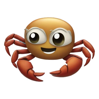 crab inside ice cube, and a raccoon hugs the ice cube sticker