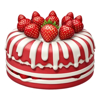 Strawberry cake Bundt cake with white frosting stripes  sticker