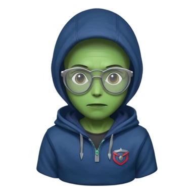 alien wear hoodie and glasses in guardian of the galaxy sticker