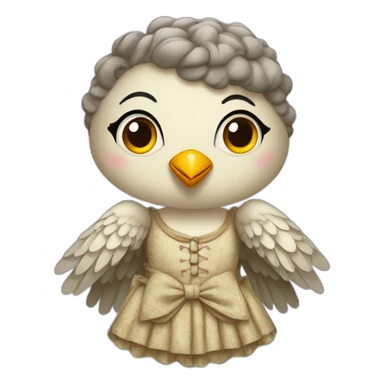 Cuckoo bird wearing a vintage dress sticker