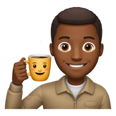police black man holding coffe sticker
