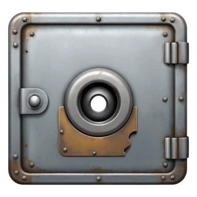 a vault with newspaper articles peeping out from inside the vault. sticker