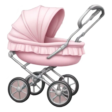 Light pink baby stroller realistic dress  sticker
