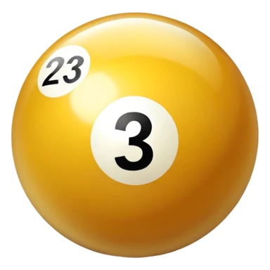 golden billiard ball with the number 23 sticker