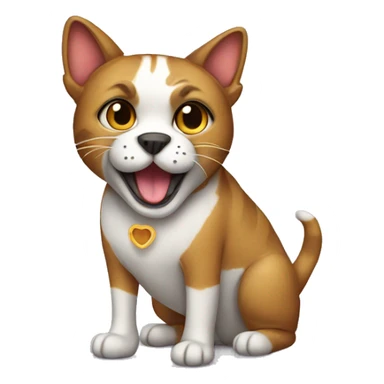 Cat wearing a dog costume  sticker