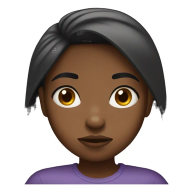 Black girl frowning sticker