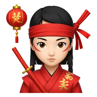 Ninja Girl ,Chines new years sign sticker