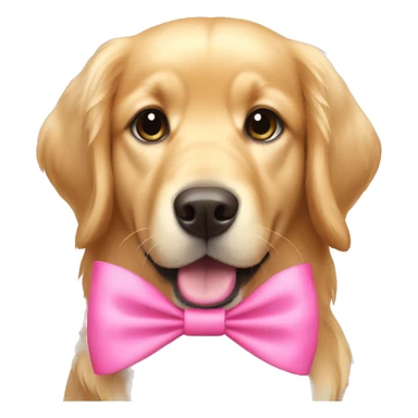 Golden retriever with pink bow  sticker