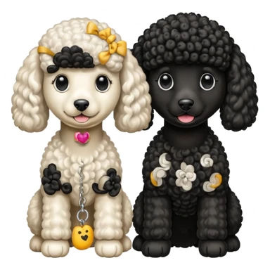 Dos caniches,uno blanco y el otro negro,QUE SEA RAZA CANICHE  sticker