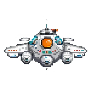 1960s retro space cruiser with round portholes sticker