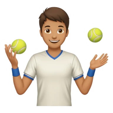 The juggler is tossing two tennis balls sticker
