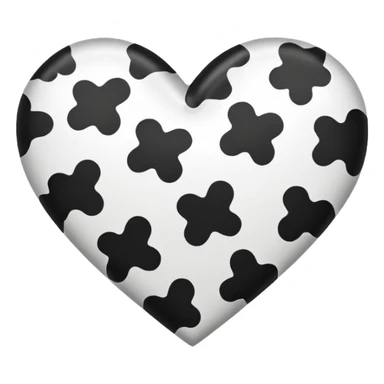 Cow print heart sticker