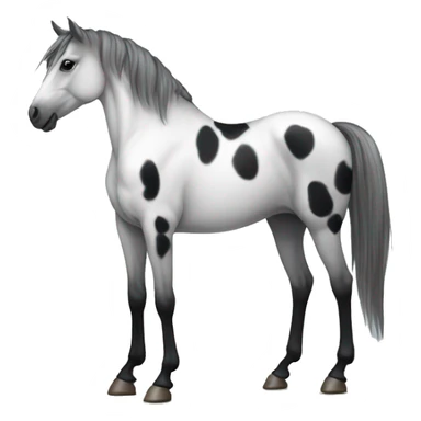 Horse with White body, grey and black little ombré spots standing up sticker