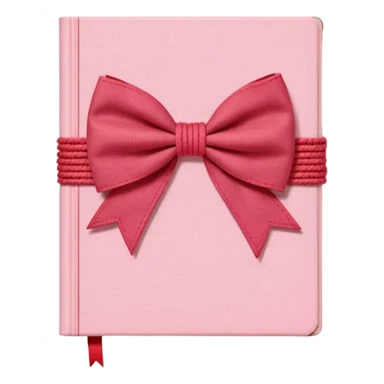 Junk journaling aesthetic book cover, tactile fabric textures, classic framing
Red yarn bow as focal point, soft shadows, calm pastel pink backdrop
Elegant, cozy, artistic, high-end print design sticker