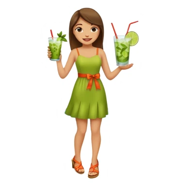 Un zapato con cara feliz vestido de un puertorriqueño con un mojito en la mano y está en la playa  sticker