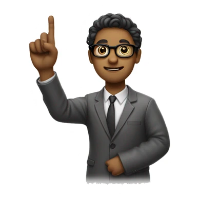 nerd holding up s pointer finger  sticker