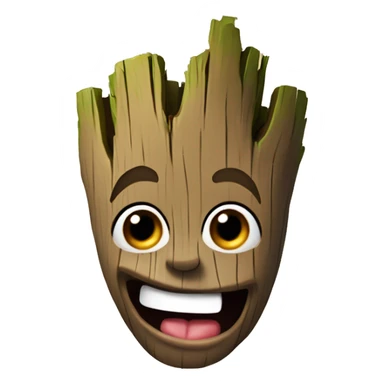 groot sticking out his tounge sticker