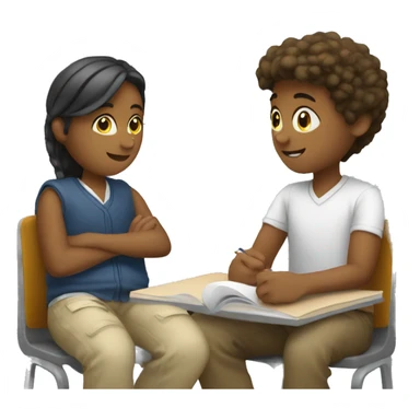 students sitting at school and chatting sticker