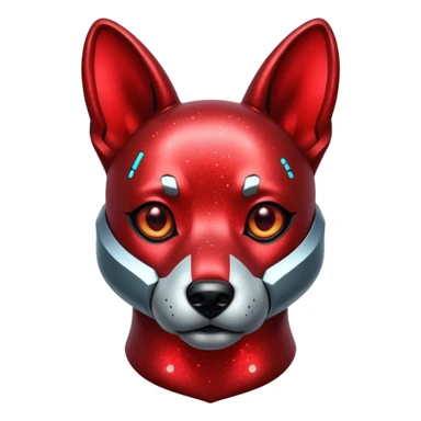 red glitter cyberpunk dog sticker