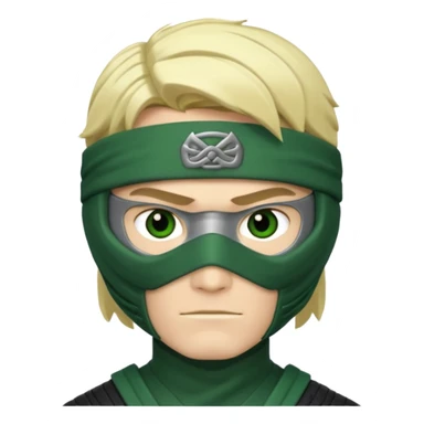 Green ninja Lloyd garmadon blonde hair sticker
