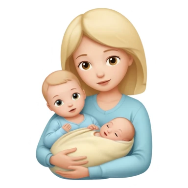 newborn baby with mother sticker