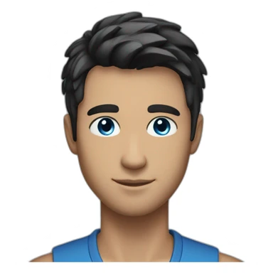 27 years old handsome man with blue eyes and black short hair sticker