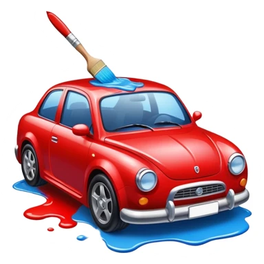car with a paintbrush or paint drop sticker