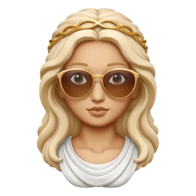 greek goddess sculpture wearing sunglasses sticker