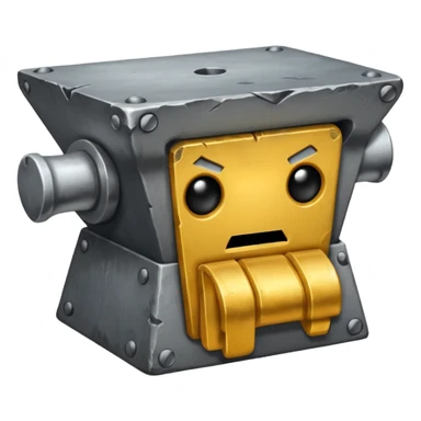 Anvil with a face sticker