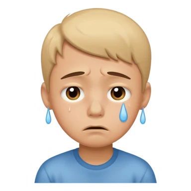 sad boy cartoon face expression sticker