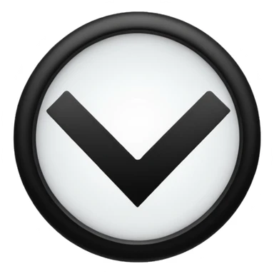 Black circle with a check mark on it sticker