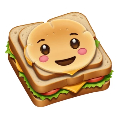 a sandwich with a cross emotji on it sticker