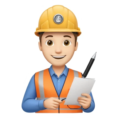 railway engineer carrying a piece of paper in front of him sticker