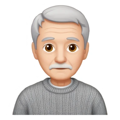 señor muy mayor pelo gris sin bigote casero sticker