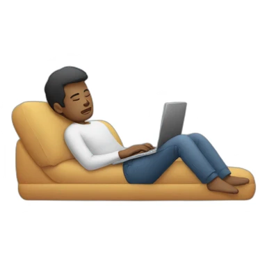 a guy who's sleeping on his laptop sticker